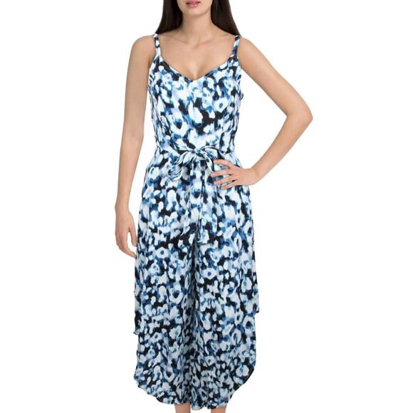 NWT Vince Camuto Tie-Front Flowy Jumpsuit – Blue/White, Women’s XS - Picture 1 of 9
